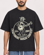 Mockup Boxy Heavyweight Tee Black male close-up 07