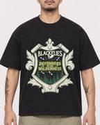 Mockup Boxy Heavyweight Tee Black male close-up 12