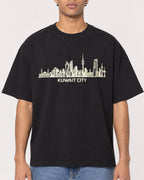 Mockup Boxy Heavyweight Tee Black male close-up 10