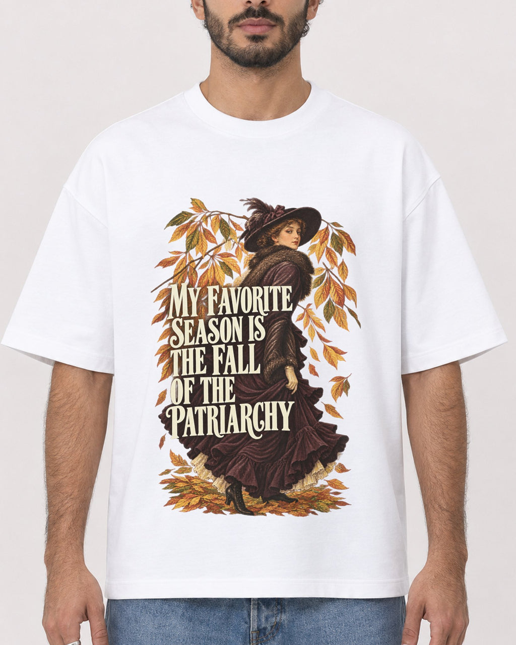 Mockup Boxy Heavyweight Tee White male close-up 27