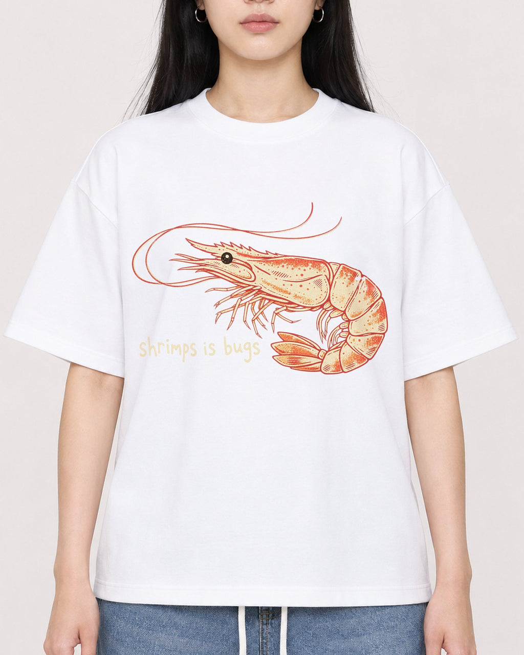 Mockup Boxy Heavyweight Tee White female close-up 01