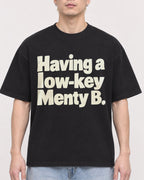 Mockup Boxy Heavyweight Tee Black male close-up 33