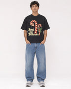 Mockup Boxy Heavyweight Tee Black male full-body 06