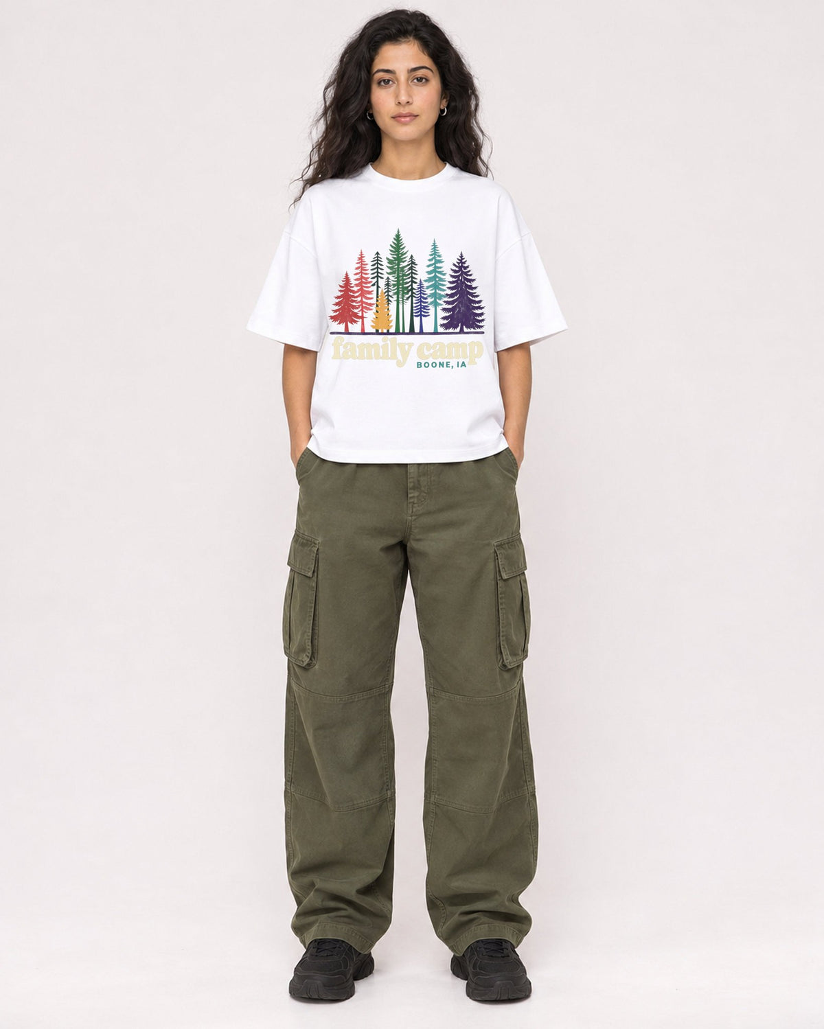 Mockup Boxy Heavyweight Tee White female full-body 07