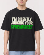 Mockup Boxy Heavyweight Tee Black male close-up 13