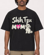 Mockup Boxy Heavyweight Tee Black male close-up 04