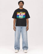 Mockup Boxy Heavyweight Tee Black male full-body 05