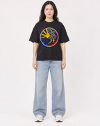 Mockup Boxy Heavyweight Tee Black female full-body 03