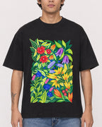 Mockup Boxy Heavyweight Tee Black male close-up 06