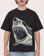 Mockup Boxy Heavyweight Tee Black male close-up 09