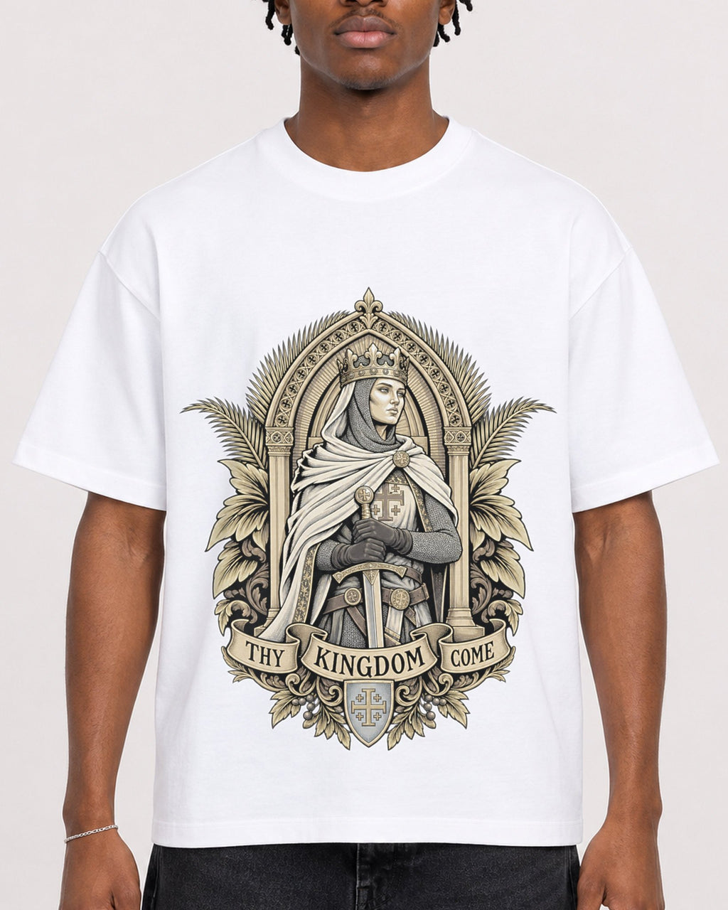 Mockup Boxy Heavyweight Tee White male close-up 05