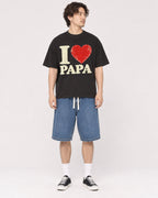 Mockup Boxy Heavyweight Tee Black male full-body 03