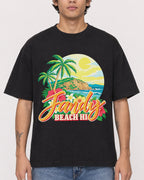 Mockup Boxy Heavyweight Tee Black male close-up 06
