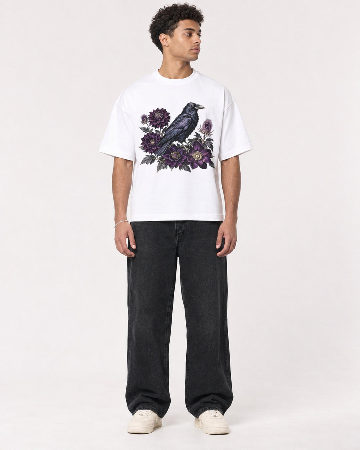 Mockup Boxy Heavyweight Tee White male full-body 10