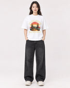 Mockup Boxy Heavyweight Tee White female full-body 03