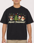 Mockup Boxy Heavyweight Tee Black male close-up 16