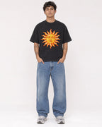 Mockup Boxy Heavyweight Tee Black male full-body 06