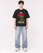 Mockup Boxy Heavyweight Tee Black male full-body 01