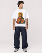 Mockup Boxy Heavyweight Tee White male full-body 06