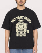 Mockup Boxy Heavyweight Tee Black male close-up 02