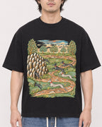 Mockup Boxy Heavyweight Tee Black male close-up 03
