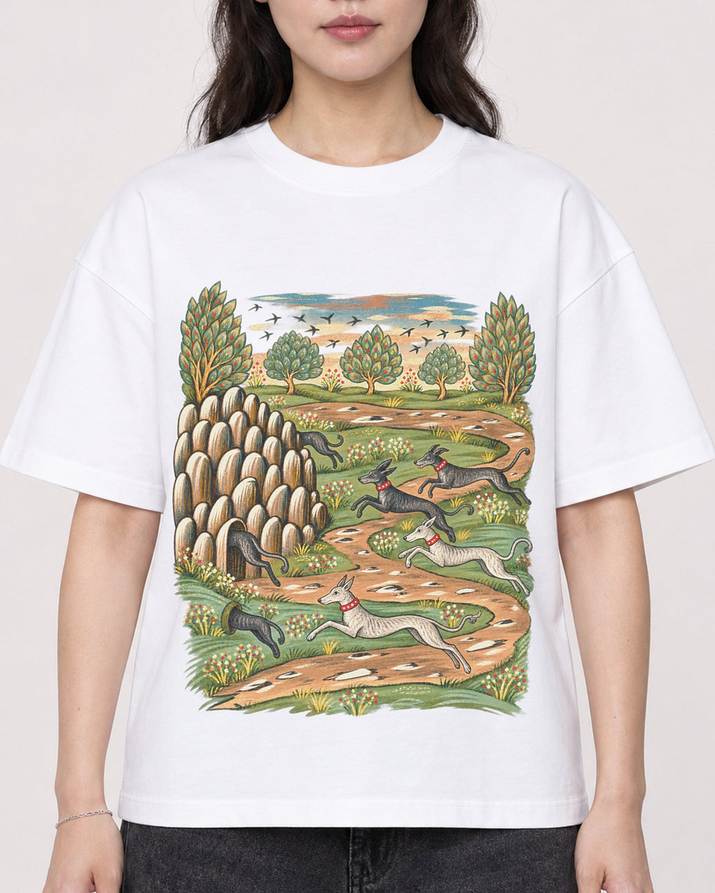 Mockup Boxy Heavyweight Tee White female close-up 03