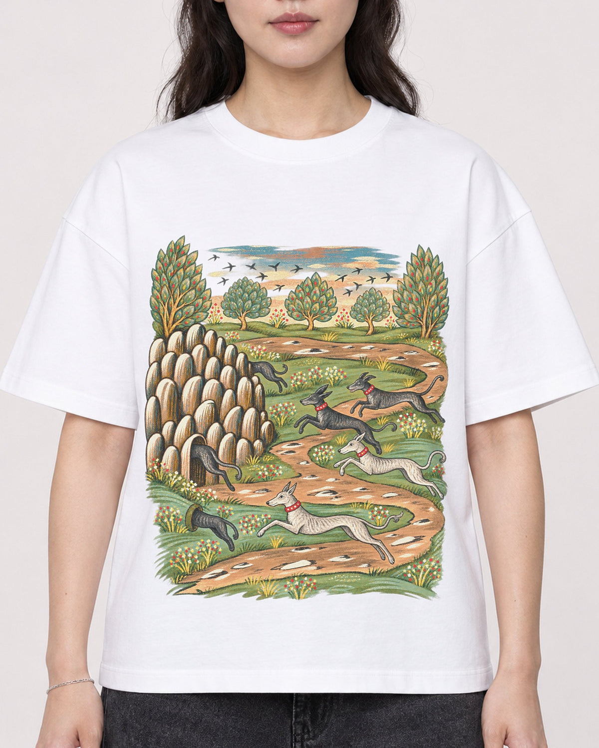 Mockup Boxy Heavyweight Tee White female close-up 03