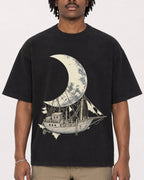 Mockup Boxy Heavyweight Tee Black male close-up 04