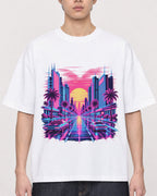 Mockup Boxy Heavyweight Tee White male close-up 01