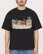 Mockup Boxy Heavyweight Tee Black male close-up 02