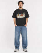 Mockup Boxy Heavyweight Tee Black male full-body 02