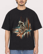 Mockup Boxy Heavyweight Tee Black male close-up 02