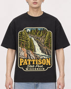 Mockup Boxy Heavyweight Tee Black male close-up 01
