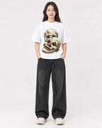Mockup Boxy Heavyweight Tee White female full-body 03