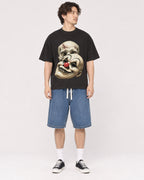 Mockup Boxy Heavyweight Tee Black male full-body 03