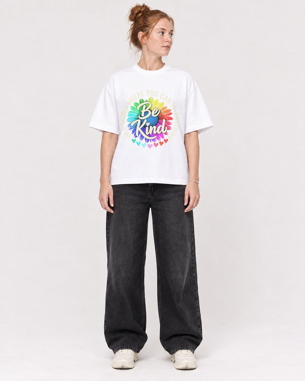 Mockup Boxy Heavyweight Tee White female full-body 28