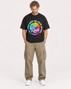Mockup Boxy Heavyweight Tee Black male full-body 28