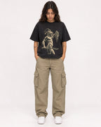 Mockup Boxy Heavyweight Tee Black female full-body 06