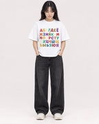 Mockup Boxy Heavyweight Tee White female full-body 13