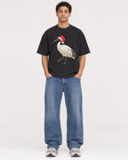 Mockup Boxy Heavyweight Tee Black male full-body 10