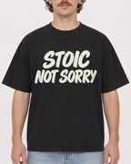 Mockup Boxy Heavyweight Tee Black male close-up 09