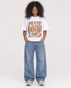 Mockup Boxy Heavyweight Tee White female full-body 05