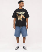 Mockup Boxy Heavyweight Tee Black male full-body 15