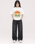 Mockup Boxy Heavyweight Tee White female full-body 13