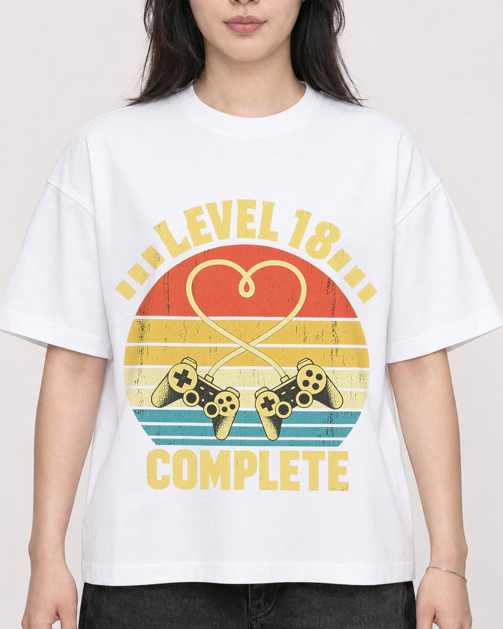 Mockup Boxy Heavyweight Tee White female close-up 13