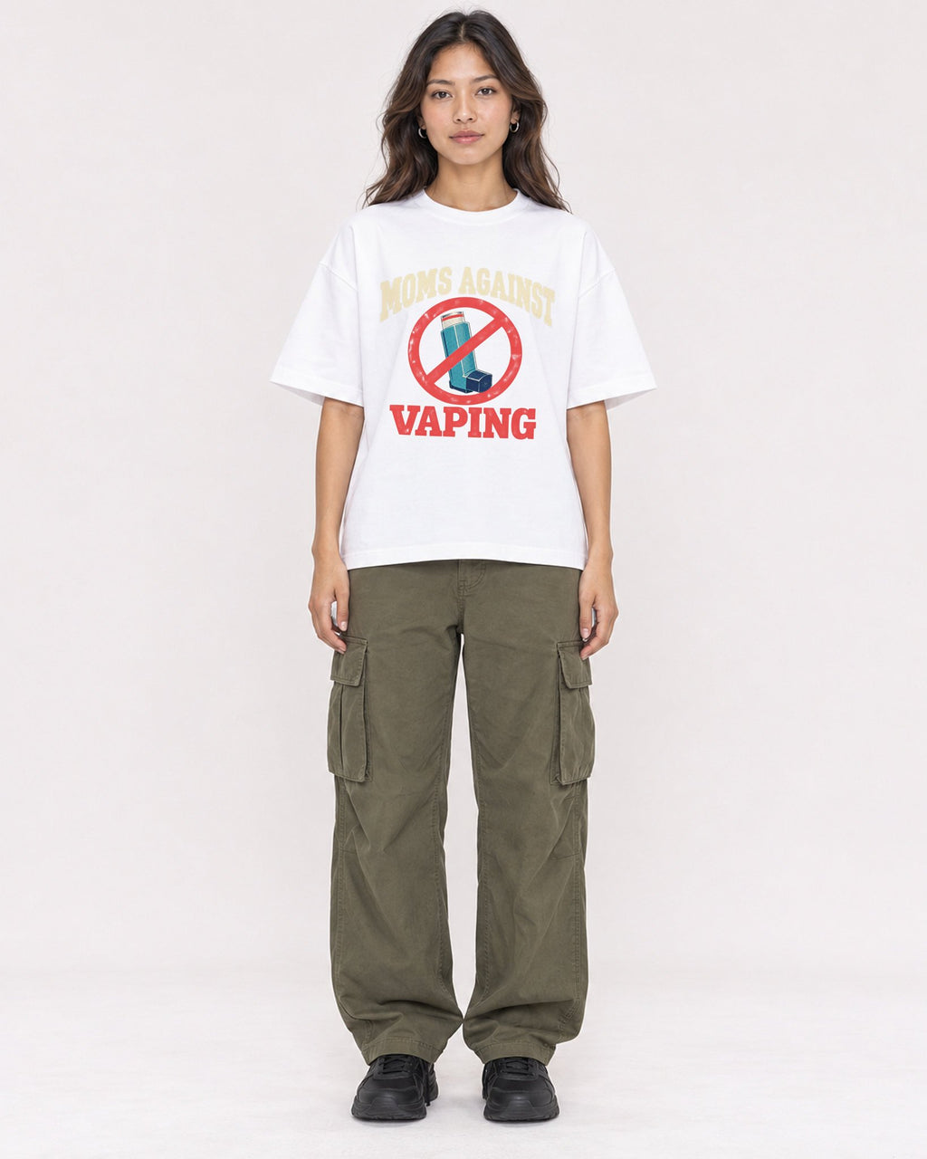 Mockup Boxy Heavyweight Tee White female full-body 02