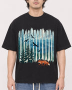Mockup Boxy Heavyweight Tee Black male close-up 03