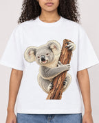 Mockup Boxy Heavyweight Tee White female close-up 10