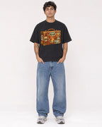 Mockup Boxy Heavyweight Tee Black male full-body 06