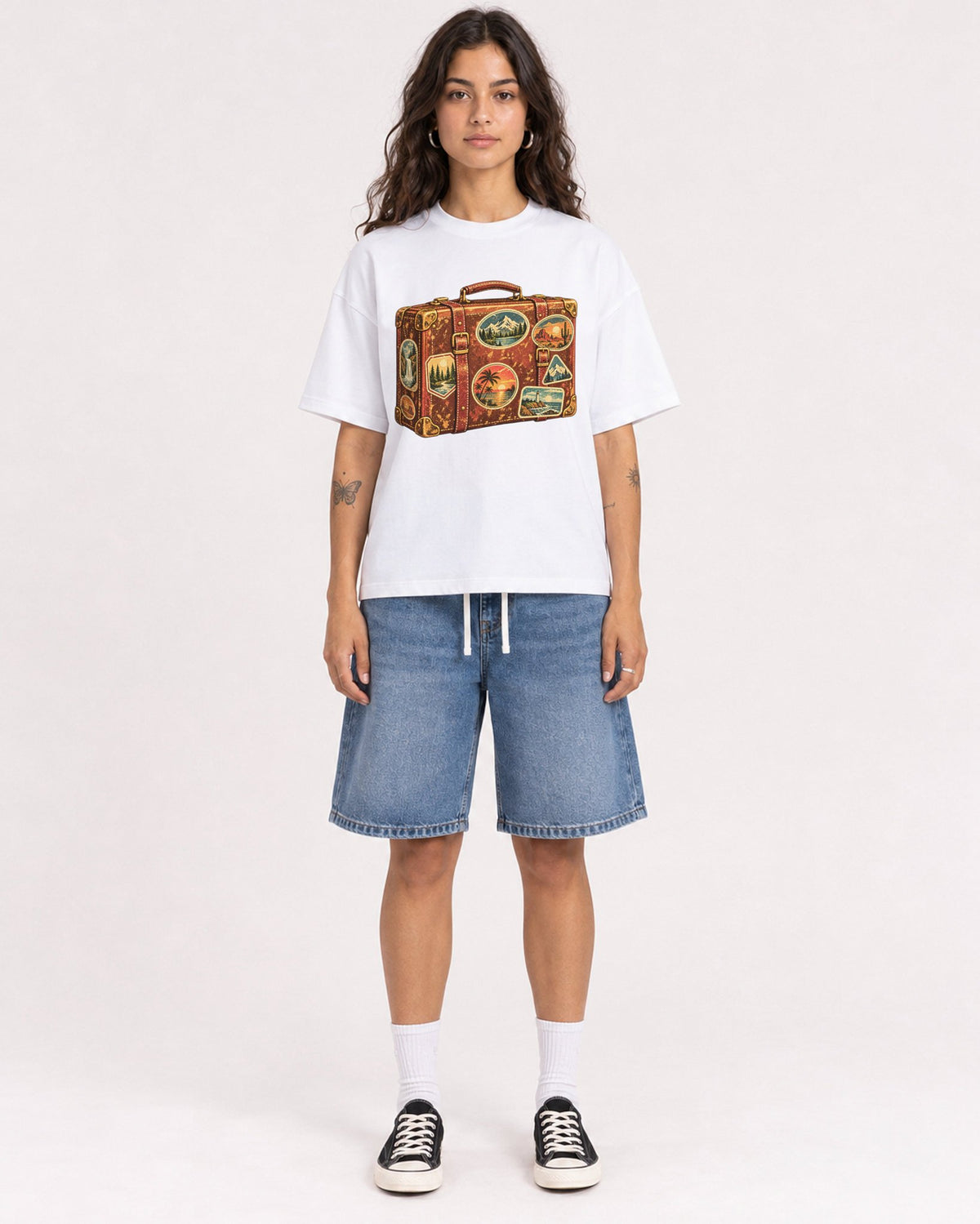 Mockup Boxy Heavyweight Tee White female full-body 06